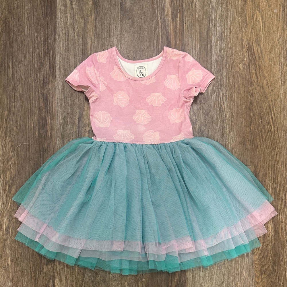 Pink and Teal Kids Casual Dress